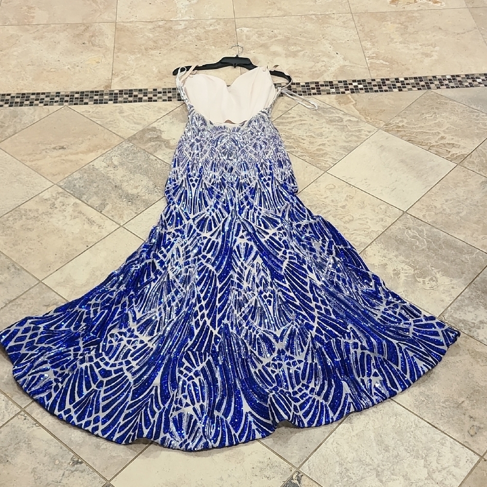 Jovani Silver and Purple Sequin Prom Dress - Picture 13 of 15